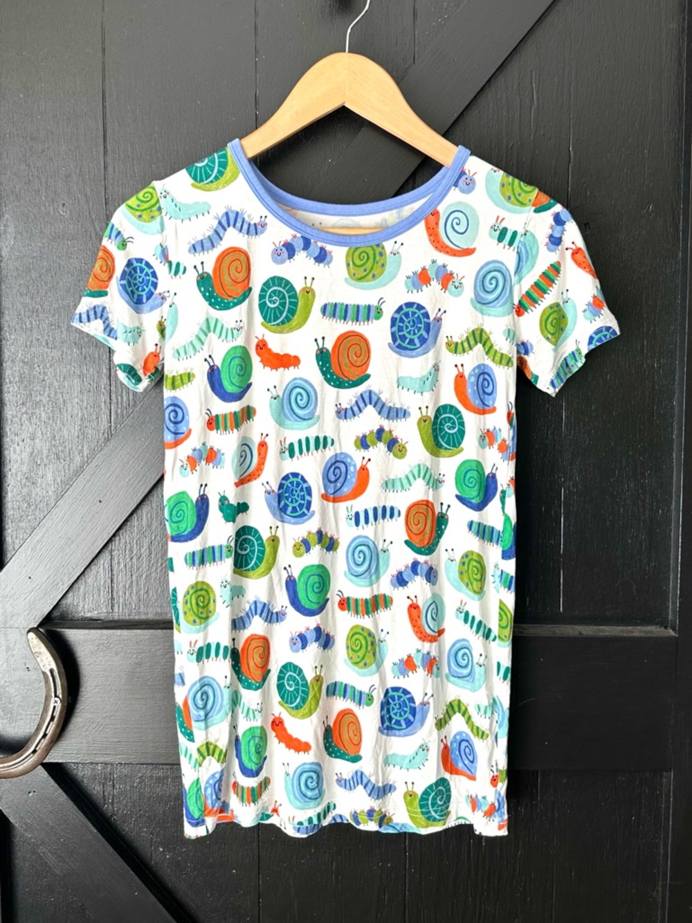 Little Sleepies Inchin’ Along Colorful Short Sleeve Bamboo Pajama Shirt Size 16